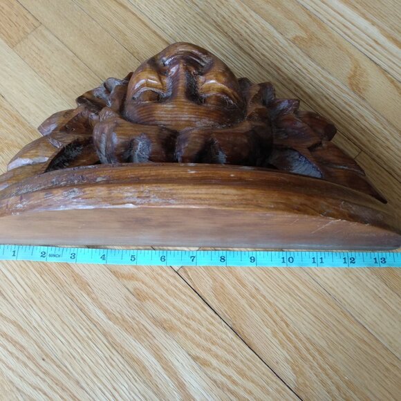 Vintage Cherub Carved Wood Angel Shelf Wall Mounted Altar Chunky Smiling Happy - Picture 10 of 16